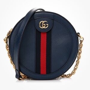 Gucci Blue and Red Round Crossbody Bag